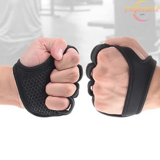 [EL] Luvas De Meio Dedo Para Homens E Mulheres , Equipamento De Força , Palma De Treinamento , Antiderrapante , Respiráv