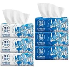 Pacote De 6 Lenços Faciais S , Papel Higiênico , Guardanapos Descartáveis , Material De Fibra De Polpa De Madeira Não Al