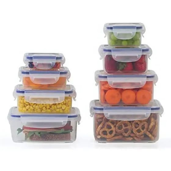 Popit ! Conjunto De 8 Recipientes Transparentes Para Armazenamento De Alimentos , Seguro Micro-Ondas E Freezer , Caixa P