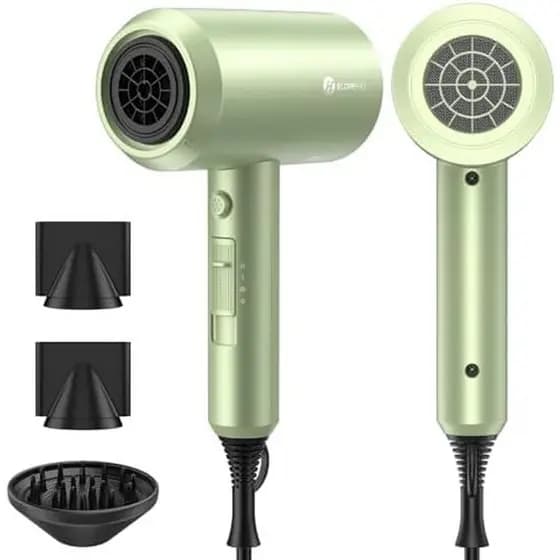 Secador De Cabelo Iônico Profissional De Declive , Poderoso De Baixo Ruído De Secagem Rápida De 1800 W Com 2 Bicos Conce