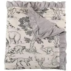 Rayon Feito De Cobertor De Bebê Com Babados De Bambu-Infantil De 40 " X 33 " Para Meninos , Estampas De Floresta De Anim