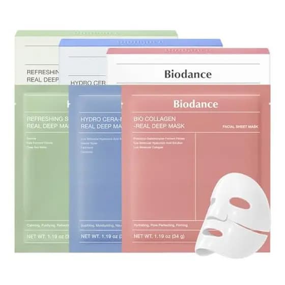 Trio De Solução Total BIODANCE : Bio Colágeno & amp ; Ceramida Pantenol Conjunto De Máscara Profunda Real Sea Kelp , End