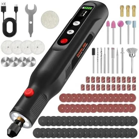 Kit De Ferramentas Rotativas Sem Fio 20000 Rpm , Caneta De Gravação Recarregável De 5 Velocidades Para Metal , Madeira ,