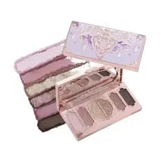 Flower Knows Butterfly Cloud Collar Paleta De Maquiagem De Seis Cores Em Relevo , Facial Lilás Rosa Suave Com 4 Tons Fos