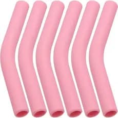 6 pontas de canudo de Silicone (8 mm), equipadas com bico de borracha de qualidade alimentar, adequadas para canudos de