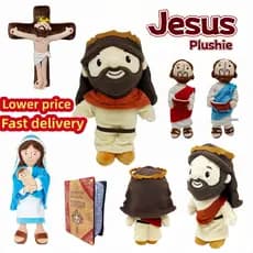 Boneco de Pelúcia Engraçado de Jesus, Brinquedo Infantil da Virgem Maria, Brinquedo de Pelúcia Fofo de 30cm, Brinquedo d