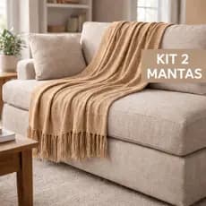Kit c/2 Mantas de Sofá ou Cama Luxo Gigante 120x210 Tipo Capa De Sofá Protetora