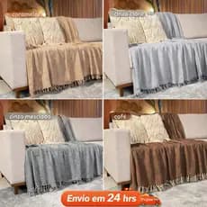 Kit 2x Manta Para Sofá Super King Decoração 3,00 X 1,80 100% Algodão