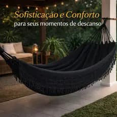Rede De Dormir Descanso 4Metros Grande Reforçada Jeans Mesclada Franja Algodão  Envio Imediato