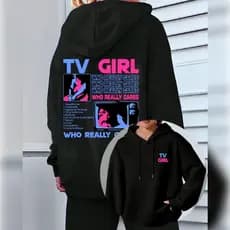 Moletom Canguru Tv Girl Banda Indie Pop Album Abrigo Capote Who Really Cares Fãs Blusa Frio