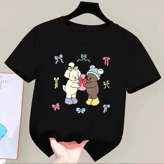 Camiseta Infantil De Algodão Estampa Fofa Tendência Alta Qualidade - Elí Modas