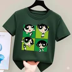 Camiseta Infantil De Algodão Feminina Lindinha/Florzinha/Docinho As Meninas SuperPoderosas Estampa Tendencia Premium