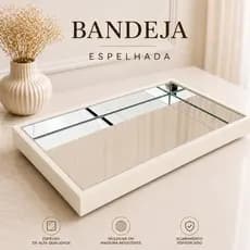 Bandeja Decorativa Espelhada 50x30 MDF Luxo Várias Cores Sala Lavabo