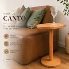 Mesa de Canto Lateral MDF Premium 50cm Moderna para Sofá Sala Quarto