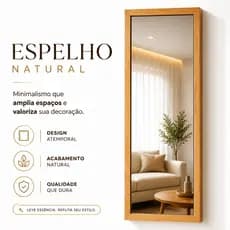 espelho decorativo retangular de parede  design minimalista e moderno com acabamento sofistica e de qualidade com mdf
