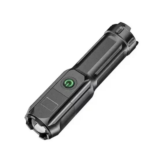 Lanterna Tática Potente Recarregável USB Led Luz Forte Resistente A Água Com Zoom Direcional