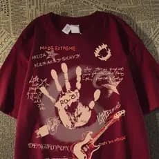 Camiseta Kpop Coreana Y2K Vintage Grunge BTS Rock Unissex Streetwear Aesthetic Hkuja Made Extreme