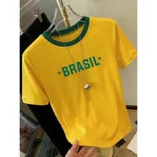 Camiseta Dry Fit Brasil Copa 2026 Unissex Torcedor Seleção Brasileira Futebol Premium Amarela Verde