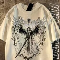 Camiseta Estilosa Darkness Goth Brightness Moda Banda de Rock Punk Para Casal Espada Tribal 100%