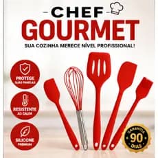 Kit Cozinha Silicone 5 Peças Não Arranha Panelas nao gruda Premium