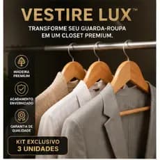Kit 6 9 12  Peças Cabides Madeira Premium Com Acabamento Verniz Resistente Closet
