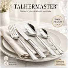 Jogo de Talheres Inox Premium Kit Garfo Faca Colher Resistente Mesa Elegante TalherMaster