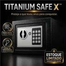 Cofre Digital Eletrônico com Senha e Chave TITANIUM SAFE X Segurança para Dinheiro e Documentos STARTOOLS
