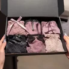 A renda é realmente sedutora~ Calcinhas femininas de renda simples, design no estilo ins, corte em formato de coração, c