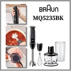 Braun MQ5235BK MultiQuick 5 Vario Batedeira Manual 1000W Aço Inoxidável 21 Controle De Velocidade Sem BPA