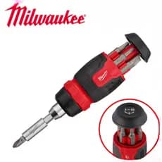 Milwaukee 48-22-2913A Chave De Fenda Multibit Com Catraca 8 Em 1 II-Para Serviço Pesado-Alça De Armazenamento De Bits-Su