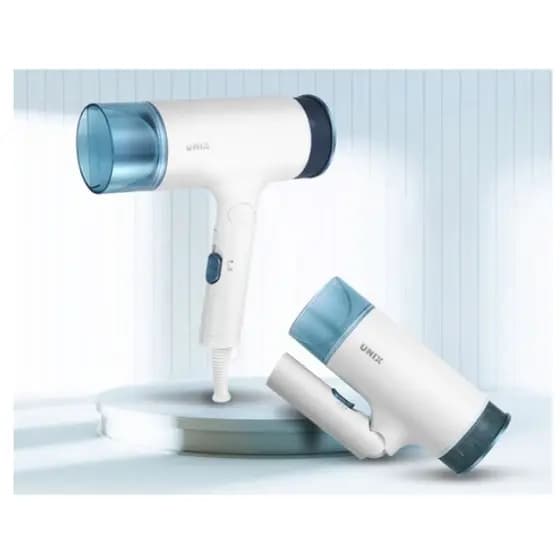 Secador De Cabelo Iônico Dobrável UNIX UN-B1612N 1700W | Viagem Compacto , Interruptor Deslizante De 4 Velocidades , Seg