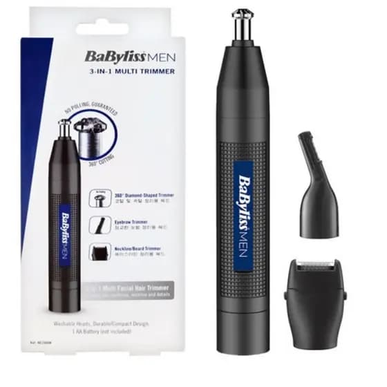 BaByliss NE2000K 3 Em 1 Para Homens Aparador Múltiplo De Pêlos De Nariz E Orelhas