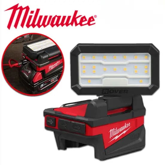 Luz De Trabalho LED Milwaukee M18 ALIS M18-1.000 Lúmens De Alta Saída-USB-C Integrado (27W) E Carregamento A-IP54 Resist