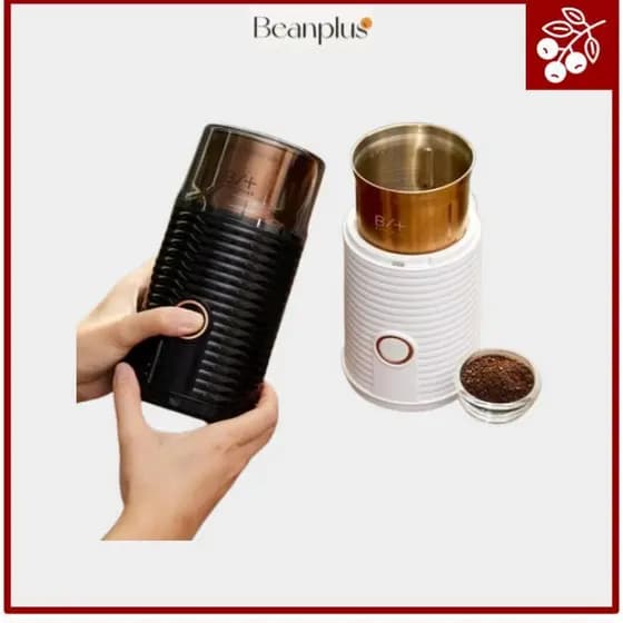 [Beanplus] Moedor De Café Elétrico De Titânio Lavável (Branco/Preto)