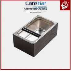 Conjunto De Caixa De Batida De Aço Inoxidável Cafería – Com Base De Madeira | 980g
