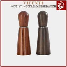 Distribuidor De Agulhas Premium Espresso WDT – 8 Pinos , 0.8 mm (SUS304) Com Cabo E Suporte De Madeira Noz/Rosa