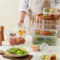 [Marca Coreana] LocknLock Fresh All-Tritan Hermético Food Container Conjunto Inicial Diário-Armazenamento De Cozinha Tra