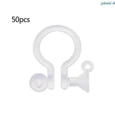 zebeidd 50x Componente Conversor Brinco Clipe Resina Transparente 5x10mm Para Orelhas Perfuradas