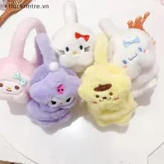 THI 1 Pçs Bonito Kuromi Modelagem Estéreo Earflaps Meninas Kawaii Dos Desenhos Animados Inverno Pelúcia Earmuffs Acessór