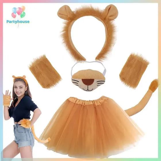 UTZN > 1 Conjunto De Acessórios Para Cosplay , Crianças , Meninos , Meninas , Animais , Leão , Fantasias De Orelhas E Sa
