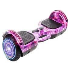 Hoverboard Overboard 6.5 Polegadas Skate Elétrico Com Bluetooth LED Alça Galáxia Rosa Bivolt