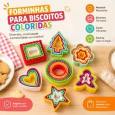 Kit Cortador Marcador de Confeitaria Pasta Americana Biscuit 5 Peças Por Pacote
