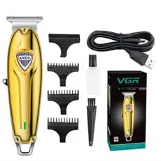 Máquina De Cortar Cabelo Profissional Aparador De Barba VGR V-911 Dourado USB