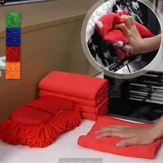 Kit Profissional de Lavagem Automotiva 5 Toalhas de Microfibra e 1 Esponja de Chenille Macia