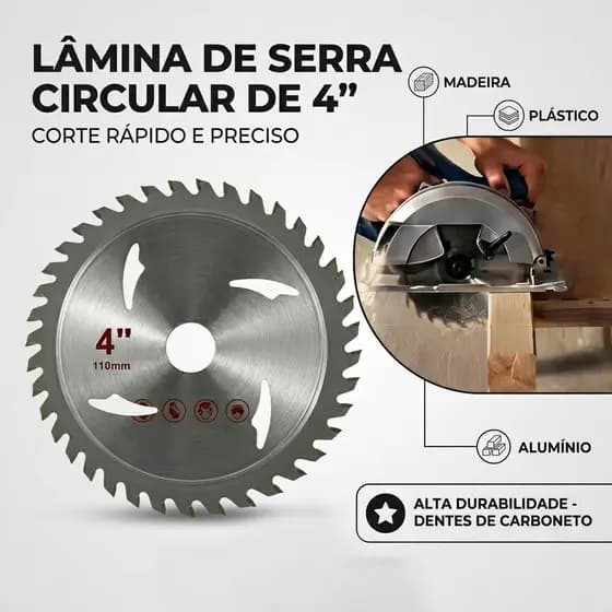 Disco De Serra Circular Para Madeira 4" 110mm 40 Dentes Wídea