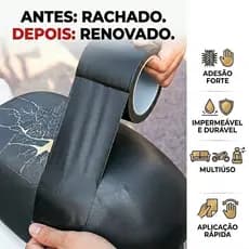 Kit De Reparo De Couro Fita Adesiva Preta Para Móveis , Sofás , Assentos De Carros , Cadeiras De Escritório