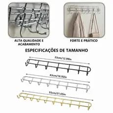 Suporte Ganchos Parede Sem Furo Multiuso Várias Cores e Tamanhos Adesivo Forte