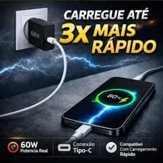 Carregador Super Rápido Turbo 60w Fonte Tipo C para celular