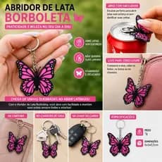 Chaveiro abridor de latas abridor de latinhas unhas nails borboleta