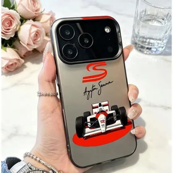 Fórmula 1 Ayrton Senna Capinha Anti-quedas para iPhone 17/16/15/14/13/12/11 Pro Max Plus Samsung S23/24/25 A15